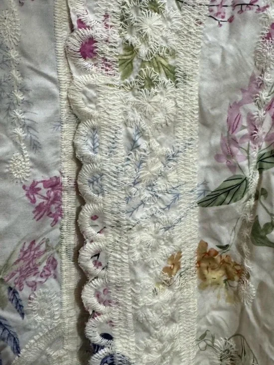 Floral Crochet Embroidered Kimono Cover-Up Cardigan - Picture 7 of 10